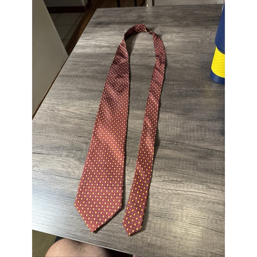 Beijian Handmade Men's Red orange, Blue Tie